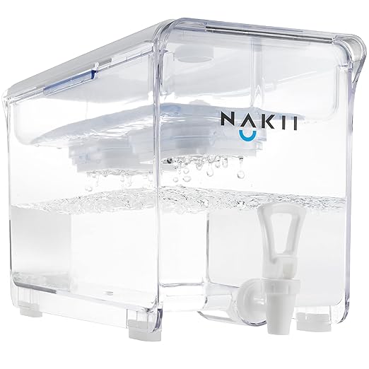 Nakii Water Filter Dispenser with 2 Filters - 18-Cup Water Dispenser with 300 Gallons Capacity Long-Lasting NSF-Certified Filters for Cleaner and Healthier Drinking Water - Faster Filtration, BPA-Free