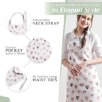 Maison d' Hermine 100% Cotton Apron for women with Pocket Kitchen Chef Apron for Men Cooking Mothers Day Gifts
