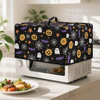 Microwave Ovens Dust Cover, Halloween Spiderweb Polyester Waterproof Countertop Microwave Dust Cover Dustproof Tear-Resistant for Most Standard Sizes Easy to Clean