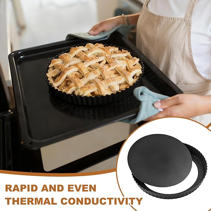 Axigundaone 6 Pcs Tart Pan with Removable Bottom, Pie Pan11/9/4/3In