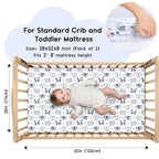 Yoofoss Baby Crib Sheets for Boys Girls, Fitted Crib Sheet 2 Pack for Standard Crib and Toddler Mattress, Super Soft Microfiber Baby Sheet 28x52x8in(Panda)
