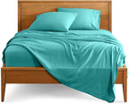 Bare Home Full XL Sheet Set - Luxury 1800 Ultra-Soft Microfiber Full Extra Long Bed Sheets - Double Brushed - Deep Pockets - Easy Fit - 4 Piece Set - Bedding Sheets & Pillowcases (Full XL, Turquoise)