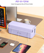ORICO Cable Management Box, Cord Hider Box to Conceal Power Strips on Desk or Floor, Keeping Cords Tidy and Protected from Damage, Stylish Cable Organizers for Home, Office, School - PB03