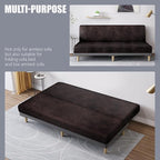 molasofa Leather Like Stretch Futon Slipcover Armless Futon Bed Sofa Cover Furniture Protector with Elastic Bottom, Soft and Washable Futon Cover for Sofa Bed Stay in Place（Larger，Chocolate）