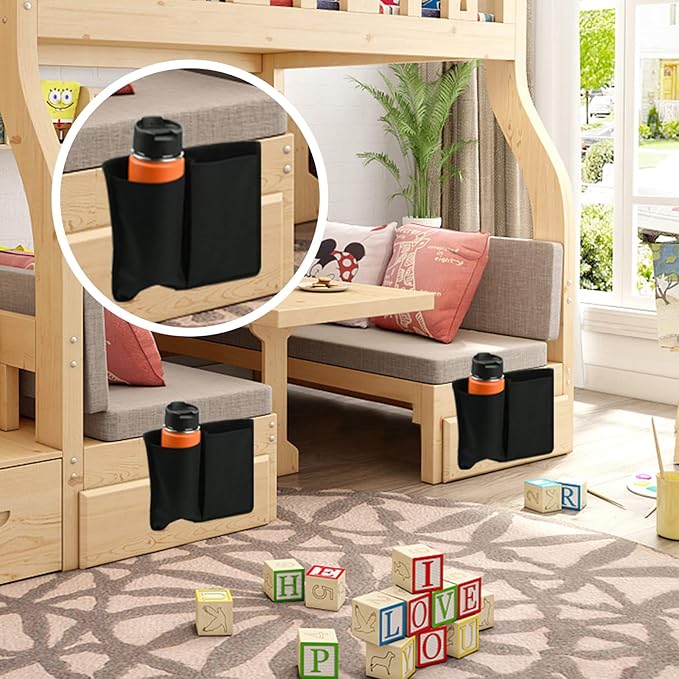 Cosmos Chair Armrest Side Organizer Bedside Caddy Organizer Wheelchair Side Storage Bag Bedside Remote Holder Water Bottle Cell Phone Holder for Couch Recliner Sofa Wheelchair, 10 inches Wide