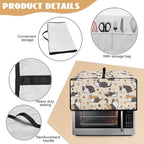 Cute Cats Paw Floral Print Microwave Oven Cover Waterproof Dust-Proof Microwave Oven Cloth Cover Polyester-Linen Fabric Small Appliance Dust Cover Case Protections Protector, M