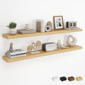 Dreamland 48Inch Floating Shelves for Wall, Rustic Wooden Storage Shelf for Living Room, Kitchen, Farmhouse, Wall Mounted Display Shelving with Invisible Heavy-Duty Metal Bracket, Set of 2 - Oak