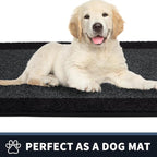 PURRUGS Dirt Trapping Door Mat 32" x 84", Non-Slip/Skid Machine Washable Entryway Rug, Shoes Scraper, Throw Rug, Super Absorbent Area Rug for Muddy Wet Shoes and Paws, Bluish Grey & Charcoal