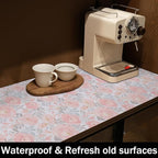 Floral Shelf and Drawer Liner for Kitchen,12IN x 20FT Non-Adhesive and Strong Non-Slip Peony Cabinet Drawer Liners for Kitchen Shelf, Waterproof Cupboard Liners,Easy to Clean