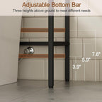 4-Tier Over The Toilet Storage, Bathroom Organizer, Space-Saving, 72" H Above Toilet Storage Rack with 4 Hooks and Paper Holder, Metal Shelf, Black
