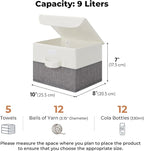 GRANNY SAYS Small Storage Bins with Lids, Small Storage Boxes, Shelf Baskets for Shelf, Collapsible Storage Bins for Living Room, Bedroom, 10x8x7 Inch, White/Gray, 2-Pack