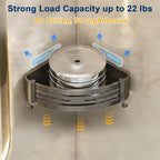 Corner Shower Caddy, No-Drilling Adhesive Shower Shelves with Hooks, Waterproof & Rustproof Removable Shower Organizer for Bathroom Kitchen