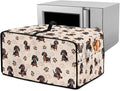 Dachshund Dog Heart Paw Print Toaster Oven Cover with Storage Bags Waterproof Dust Cover for Microwave Oven Polyester-Linen Fabric Small Appliance Dust Covers Fits Most Microwaves, L