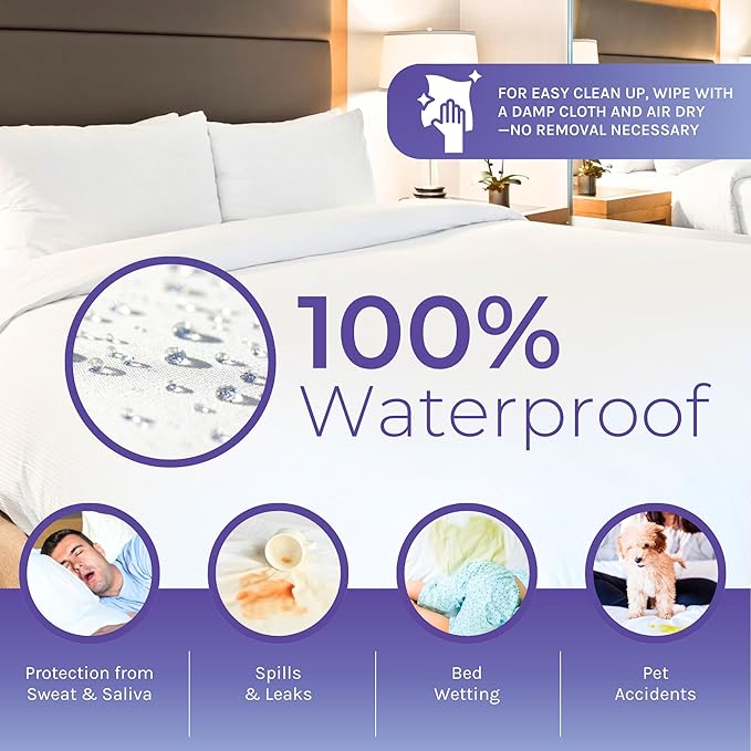 6 Gauge Vinyl Bed Bug Mattress/Box Spring Cover- Waterproof Encasement- Perfect for Bed wetting (California Long Twin)