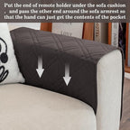 Couch Armrest Organizer Remote Control Holder Bedside Caddy with 6 Pockets, Non-Slip Armchair Caddy Sofa Armrest Organizer for Tv Remote Control, Magazine, Cell Phone, Chocolate