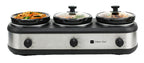 CULINARY CHEF, Triple Slow Cooker, Buffet Server 2.5qt x 3 Pot, Food Warmer – Stainless