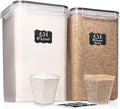 WHITE FEATHER SUPPLIES 2 PC [7 Qt / 6.5L / 220 Oz] Large Food Storage Containers with Lids Airtight - BPA Free Clear Plastic Kitchen and Pantry Storage Containers for Cereal, Flour, Sugar, Rice