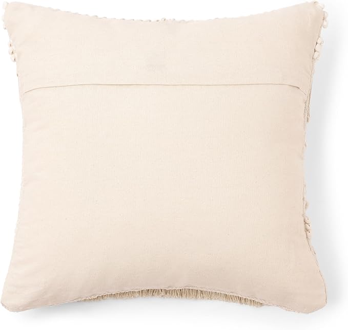 REDEARTH · Boho Textured Throw Pillow Cushion Covers - Woven Tufted Decorative Farmhouse Cases Set for Couch - Bed - Chair - Dining - Patio - Outdoor - 100% Cotton (18"x18" - Natural) Pack of 2