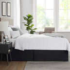 Nestl Black Bed Skirt Queen Size - Queen Bed Skirt 14 Inch Drop - Brushed Microfiber Bed Skirts - Hotel Quality Pleated Bed Skirt - Shrinkage & Fade Resistant
