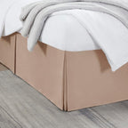 Nestl Taupe Twin XL Bed Skirt - Twin XL Size Bed Skirt 14 Inch Drop - Brushed Microfiber Bed Skirts - Hotel Quality Pleated Bed Skirt - Shrinkage & Fade Resistant