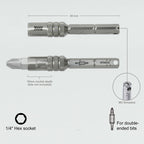 711L Magnetic Bit Extension 15mm Deep Socket – 3-in-1 T/L Handle, Double-Ended Bit Ready (2-Pack)
