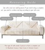 Faux Fur Couch Cover Fuzzy Soft Plush Thick Bubble Sofa Cover Luxury Sectional Couch Covers Luxury Anti-Slip Sofa Slipcover Washable Furniture Protector (Ivory,36"x94")