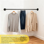2 Pack 34 Inch Corner Garment Rod, Wardrobe Assistant Corner Angle Adjustable Wall Mounted Clothes Rack for Organizing and Displaying Everyday Attire or Seasonal Clothing
