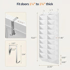 Yecaye 30 Pairs Over the Door Shoe Organizer, Large Capacity Hanging Shoe Rack for Door Hanger with Deep Pockets, Heavy Duty 10 Tier Shoe Holder for Sneakers Boots Heels College Dorm Essentials, White