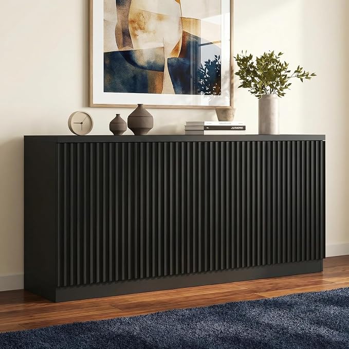 63'' Fluted TV Stand for TVs up to 75'', Modern Media Console