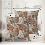 Vintage Boho Floral Pillow Covers 18x18 - Retro Bohemian Decorative Throw Pillow Covers Pillowcases for Living Room Bedroom, Floral Outdoor Pillow Covers, Cottagecore Room Decor (Double-Sided)