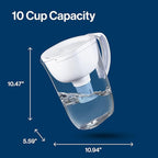 Brita Water Pitcher, Everyday Elite Filter, Removes 99% of Lead, Includes 1 Filter, 10-Cup Capacity, White