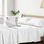 Mayfair Linen 100% Cotton Striped Sheets Split King Size Bed Set - 500 Thread Count Damask Split King Sheets for Adjustable Bed, 5 PC Set (White Stripe), Cooling, Sateen 16" Deep Pocket Bedsheet