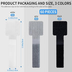 60 Pack Hook and Loop Cable Ties, Adhesive Cable Clips, Cord Organizer for Appliances,Suitable for Office And Home Use, Cable Ties Can Easily Organize Desktop Wires and Network Cables