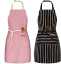 BeLuyi 2 Pack Adjustable Bib Apron with 2 Pockets Chef Cooking Kitchen Restaurant Aprons for Women Men