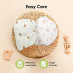 Pack and Play Sheets Fitted - 2-Pack Mini Crib Sheets for Pack N Play Mattress 38x26, Soft & Cozy, Neutral Toddler Playard Bedding, Snug Fitted Mini Baby Crib Mattress Cover Boy, Girl (Nibbles/Bruce)