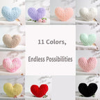 16" Creamy Pearl White Heart Pillow, Luxury 600GSM Rose Textured Faux Rabbit Fur, Super Matte Soft Aesthetic Decorative Throw Pillow for Couch Bed Sofa, Neutral Home Decor Heart Cushion