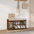 APRTAT 3-Tier Bamboo Shoe Rack Bench, Shoe Storage Organizer Bench, Entryway Benchs, Shoes Rack for Front Door Entrance, Entryway Bathroom Bedroom (Brown, Large)