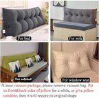 SAMTY Triangular Wedge Pillow headboard Full Size for Couch Large headboard Pillow with Removable Cover Back Rest Pillows for Sitting up in Bed