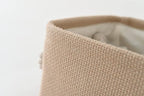 Organization and Storage Basket for Gifts Empty - 16x12x8 inch Large 4 Pack Fabric Storage Cube Collapsible Baskets for Shelves with Handles, Storage Box for Cloth Books Laundry Canvas(Beige)