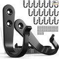 BREYDROK 20PCS Heavy Duty Metal Coat Hooks for Wall, Single Prong Hanging Hooks with 40 Screws for Towels, Backpacks, Hats & Dog Leashes