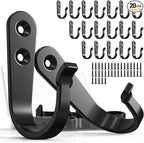 BREYDROK 20PCS Heavy Duty Metal Coat Hooks for Wall, Single Prong Hanging Hooks with 40 Screws for Towels, Backpacks, Hats & Dog Leashes