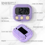 Weewooday 24 Pcs Digital Kitchen Timer Magnetic Timer Bulk On/Off Switch Minute Second Count up Countdown Loud Alarm for Exercise Cook Baking (Macaron Colors)