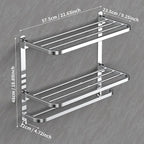 CAXIMSY 22.8Inch Towel Rack for Bathroom and Lavatory Towel Hanger with Wall Mount Towel Bars 304 Stainless Steel No Drill (Collapsible Towel Rack)