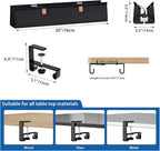Zilink No Drill Under Desk Cable Management Tray 30" Cord Organizer for Table Clamp/Screw Mount Desk Cable Management Sturdy Waterproof Fabric Cord Hiders for Office, Home