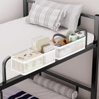 Bedside Caddy Shelf for Bunk Bed & Dorm, Adjustable Bunk Bed Caddy Holder for Top Bunk, Rails, Cribs, Bedside Shelf Organizer for Phone/Books/Drinks (Black, L(L11in*W4.9in*H3.93in))