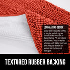GORILLA GRIP Bath Rug Mat 36x24, Soft Absorbent Chenille, Quick Dry Microfiber Mats, Rubber Backing Washable Shower Floor Rugs, Bathmat Runner, US Designed Bathroom Home Accessories Sunset Orange