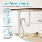 PEGZONE Under Desk Cable Management Spine – Flexible Cable Snake Organizer for Standing Desk, Tool-Free Magnetic Vertebrae Wire Management for 0.4"-2" Table, White