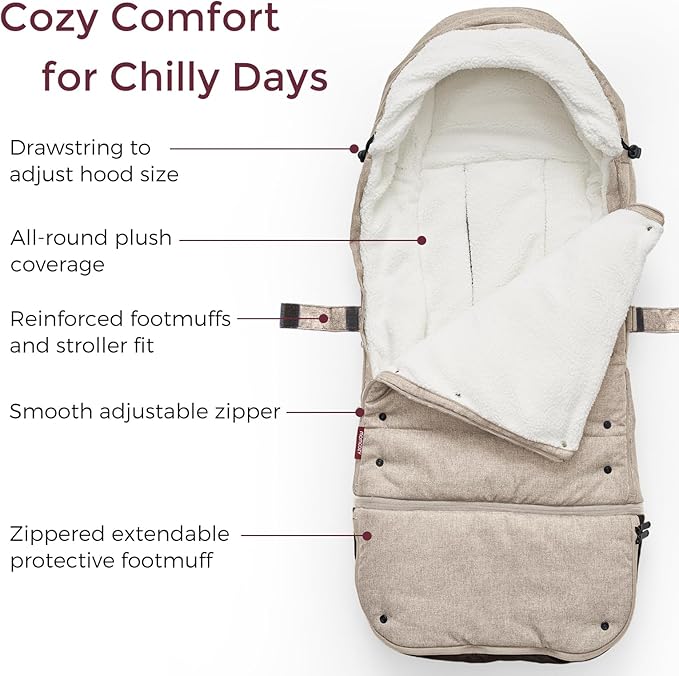 Momcozy Stroller Footmuff | Universal, Weather-Proof, Warm Stroller Bunting Bag | Extendable Winter Cover | Adjustable Buckle