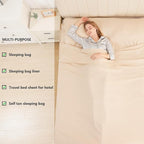 Sleeping Bag Liner Camping Adult Sleep Sack Lightweight Travel Sheet for Hotel Bed Compact Ultralight Essential Cleaning Supplies Kit Travel Bedding Set for Backpacking