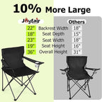 Joyfair Portable Camping Chair, Outdoor Lawn Folding Chairs for Adults, Heavy Duty Large Foldable Chairs for Beach, Fishing, Tailgating and More Outdoor Sport, Carry Bag & Cup Holder